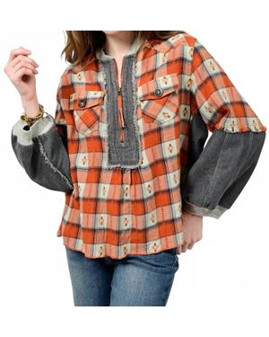 Ivy Jane Zipped & Patched Popover Top - Red
