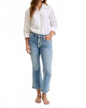 Judy Blue Kick Flare Foiled Seams Jeans - Blue