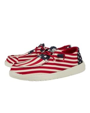 HEYDUDE Wendy Americana 41096-9Cw Womensmulti Slip-On Casual Shoes Zogg3004 - Red