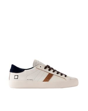 Date Low-Top Goat Leather Sneakers With Suede Accents - White