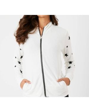 French Kyss Star Zip Up Jacket - White