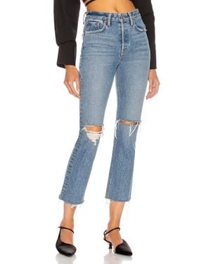 GRLFRND Karolina High Rise Straight Crop - Blue