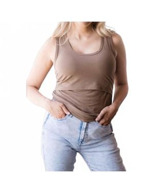 MLM Label Everywhere Breastfeeding Tank Top - Brown
