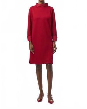 Joseph Ribkoff Scuba Jersey And Memory Trapeze Dress - Red