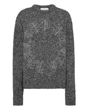 Philipp Plein Pullover Round Neck Gothic Plein - Gray