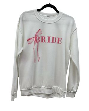 ShoptheTinyCloset Bride Bow Sweatshirt - Gray