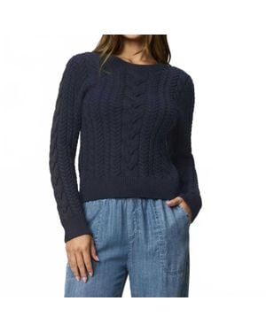 Splendid Annabella Cable Knit Sweater - Blue