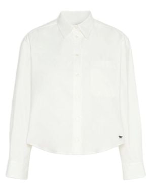 Weekend Wkdnuoro Cropped Cotton-Blend Shirt - White