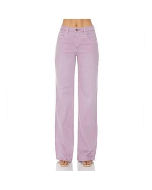 Morrison Denim Fly Girl Mid Rise Wide Leg Jeans - Purple