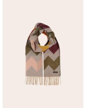 V. Fraas Exploded Zig Zag Cashmink Scarf - Pink