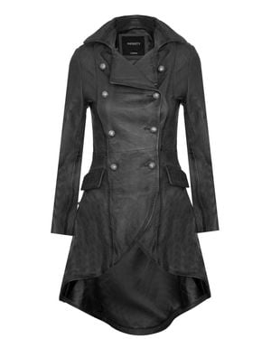 Infinity Leather Gothic Victorian Coat-Accra - Black