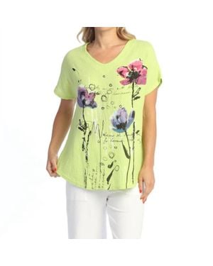 Jess & Jane Postcard Mineral Washed Cotton Double Gauze Top - Yellow