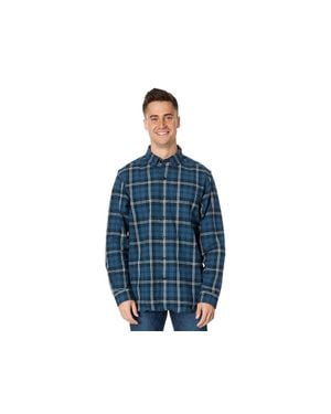 L.L. Bean Scotch Plaid Flannel Traditional Fit Shirt (Swan) Clothing - Blue