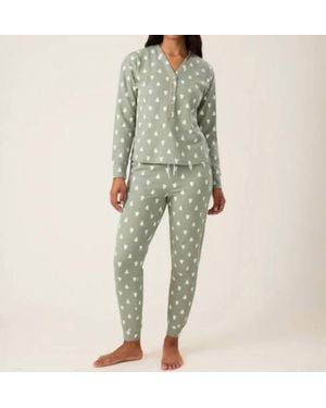 Kindred Bravely Waffle Maternity Nursing Lounge Set - Green