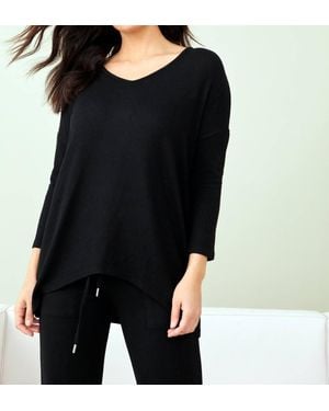 French Kyss Tie Dye High-Low Top - Black