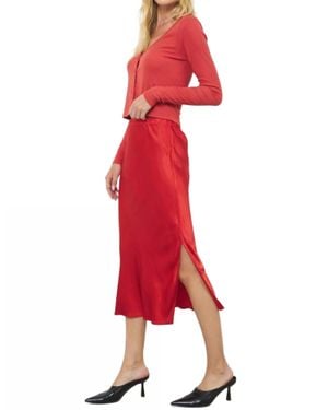 Lamade Dorit Silky Slip Skirt - Red