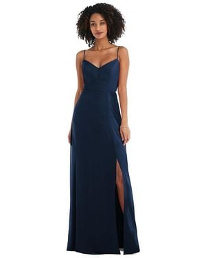 After Six Tie-Back Cutout Maxi Dress With Front Slit - Blue
