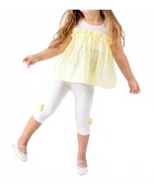 Doe A Dear Floral Ruffle Blouse - White