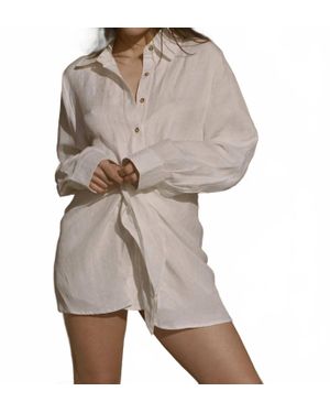 Anemos The La Button Down Wrap Dress - Gray