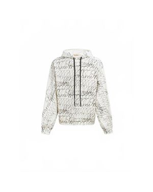 Marni Scribbled Organic Cotton Motif Hoodie - White