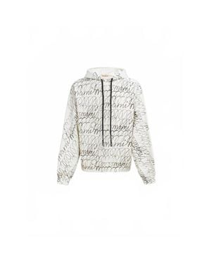 Marni Scribbled Organic Cotton Motif Hoodie - White