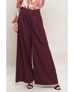 TRUEDAMES Sweet Reminiscence Woven Wide Leg Pants - Red