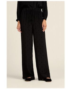 Trovata Vera Polka Dot Straight Leg Pants - Black
