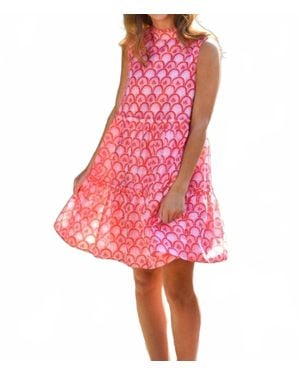 marie Scarlette Ruffle Neck Dress - Pink
