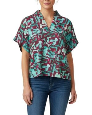 Brooke Wright Pleated Kimono Top - Blue