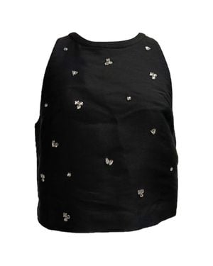 Sandro Sandro Storm Crystal-Embellished Halterneck Top - Black
