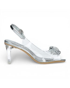 Laura Vita Mira 01 Clear Slip-On Cinderella Heel Sandals - White