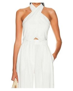 Matthew Bruch Twist Button Up Vest - White