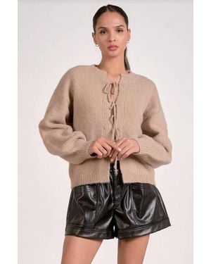 Elan Cozy Tie Cardigan - Natural