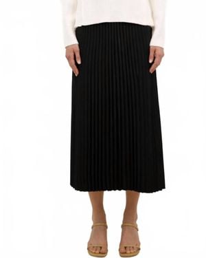 Jonathan Simkhai Valor Midi Chevron Pleated Skirt - Black