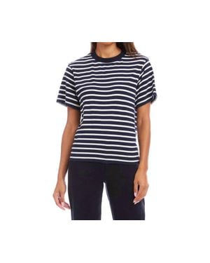 Karen Kane Stripe Short Sleeve Top - Black