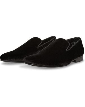 Steve Madden Laight Loafers Velvet Slip On Dress Shoes Khd2318 - Black
