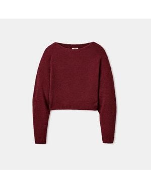 UGG Ugg Novalie Slouchy Sweater Wild Grape Boat Neck Relaxed Fit Frog854 - Red