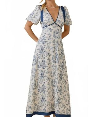 Main Strip Penelope Toile Maxi Dress - Gray