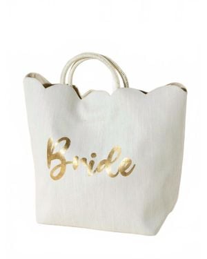 Shiraleah Bride Scalloped Tote - White