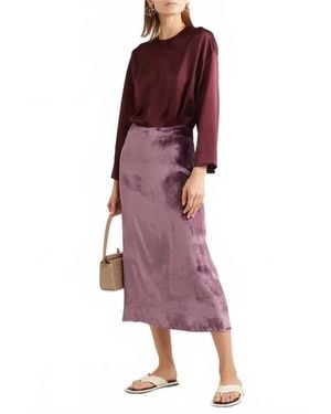 Vince Velvet Midi Skirt - Purple