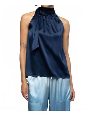 Max & Moi Taymee Silk Sleeveless Top - Blue