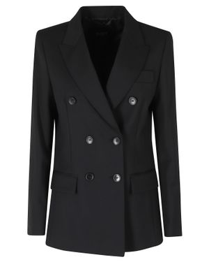 Seventy Double-Breasted Flap Pockets Polyester-Blend Jacket - Black