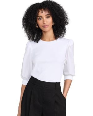 Veronica Beard Jean Crew Neck Coralee Top - White