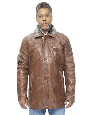 Infinity Leather Trench Coat-Aleppo - Brown