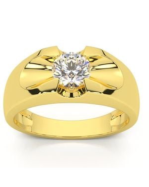 Pompeii3 3/4Ct Solitaire Diamond Wedding Anniversary Ring 14K Band Lab Grown - Pink
