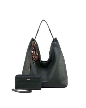 MKF Collection by Mia K Eloa Hobo Bag Vegan Leather Shoulder Bag Handbag By Mia K - Black