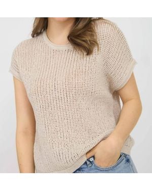 Blu Pepper Nora Loose Knit Sweater - Natural