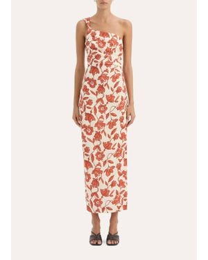 SIR. Chloe One Shoulder Midi Dress - White