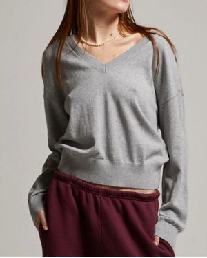 Asher Alice Cotton Cashmere Sweater - Gray