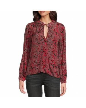 Apny Rossover Top With Tassel - Red